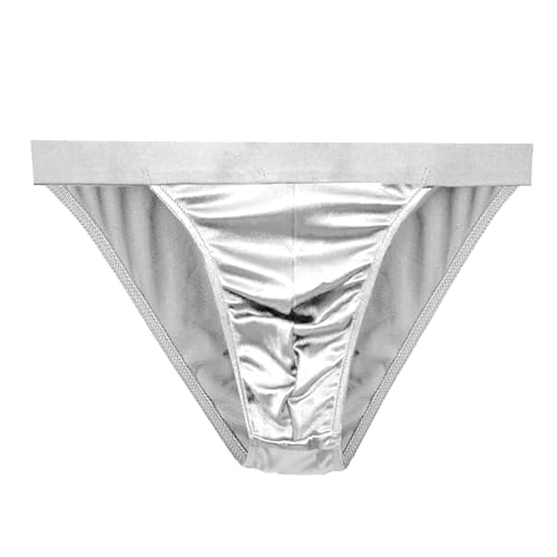 Men's Silky Satin Stretch Support Briefs Thong G-string Bikini Sexy Underwear for Men 4 Pcs/pack3