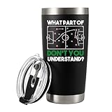 Panvola What Part Don’t You Understand Soccer Gifts Soccer Player Gifts For Coach Sports Lover Men Husband Boyfriend Brother Vacuum Insulated Tumbler Stainless Steel (Black, 20 Ounces)