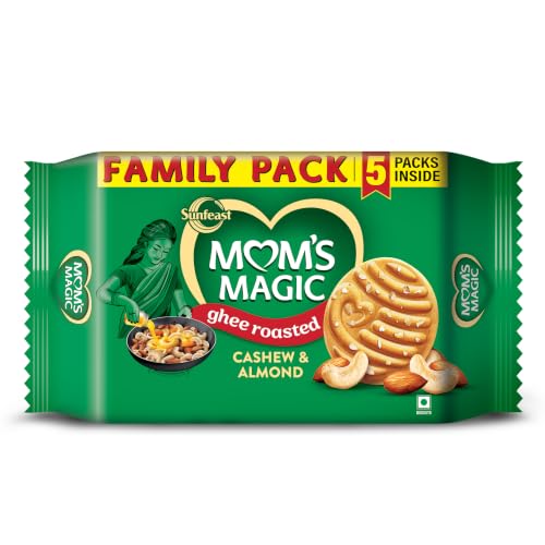 Image of Mom's Magic Rich Cashew Almond Cookies | Roasted Cashew Almond | Rich Butter biscuits | Mom's favourite baked cookies 584g - Pack of 2