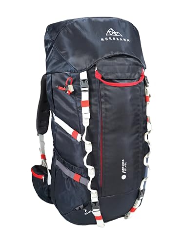 NORDKAMM Trekking-Rucksack, Backpacker Rucksack, Wanderrucksack, Damen Herren, Blue 50L