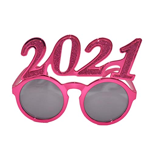 Amosfun Glitter 2021 Ã“culos Ã“culos de Festa de Véspera de Ano Novo 4Pcs Ã“culos de Festa de Feliz