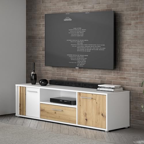 Forte Cardigan TV-Schrank 160, 2-türig, Weiß