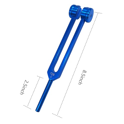 Image of C128 Tuning Fork 128 Hz - Weighted Aluminum Healing Instrument for Sound Bath, Tone Therapy, Chakra Healing & Meditation Tools - Medical Grade Diapasones Terapeuticos (Blue)