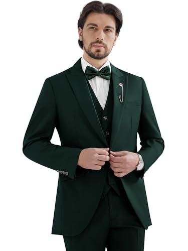 MAGE MALE Men's Suits Slim Fit Formal Tuxedo Wedding Prom Suit Party Dinner Blazer Vest Pants, High-Low Hem3