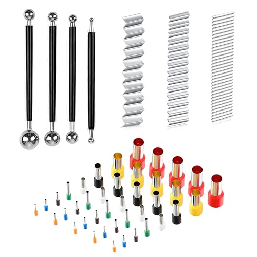 JMZLLRX 47 PCS Outil de Modelage Argile, Outils de Pointillage, Poterie Pâte Polymère Fraises en Argile Ronds pour Fabrication d'Argile, Modelage DIY...