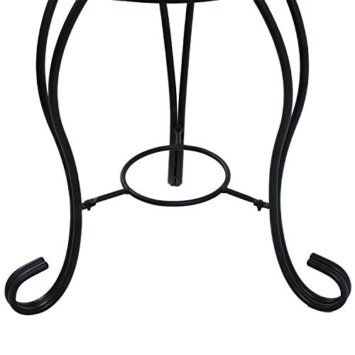 Sunnydaze 12-Inch Plant Stand - Indoor Or Outdoor Plant Holder Or Side Table - Steel Frame - For Garden, Patio, Or Inside The Home - Slate Tile #TOP5