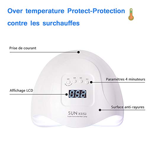 UV Lampe,UV Led Lampe Nägel - Mupack 80W UV Lampe für Gelnägel, Lampe UV Led mit LCD Bildschirm, 4 Timer 10s/30s/60s/99s… – Bild 5