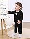mintgreen Baby Anzug Junge Hochzeit, Kleinkind Gentleman Blazer Strampler Fliege Outfits, Schwarz, 6-9 Monate, 70