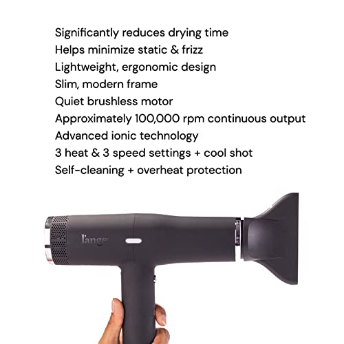 Image of L'ANGE HAIR Le Styliste Hair Dryer | Quiet Brushless Blow Dryer with Diffuser, 1875 Watts for 4X Faster Drying, 3 Heat & Speed Settings