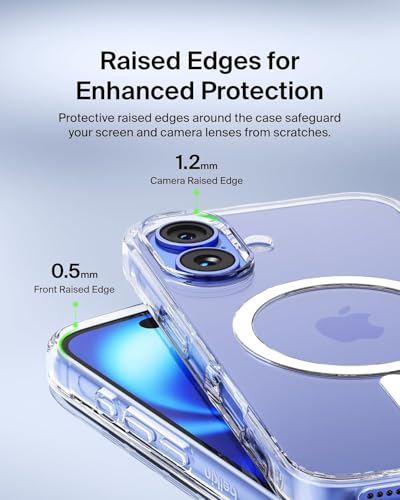 Image of DIZORO Crystal Clear Magnetic Compatible with iPhone 16 Case with Anti-Yellow Anti-Scratch Shockproof Transparent Cover