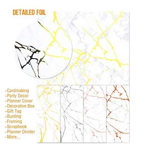 16 Sheets A4 White Marbled Foil Decorative Craft Paper Scrapbook Background Card Stock Paper For Card Making,Photo Frame,Paper Crafting #TOP1