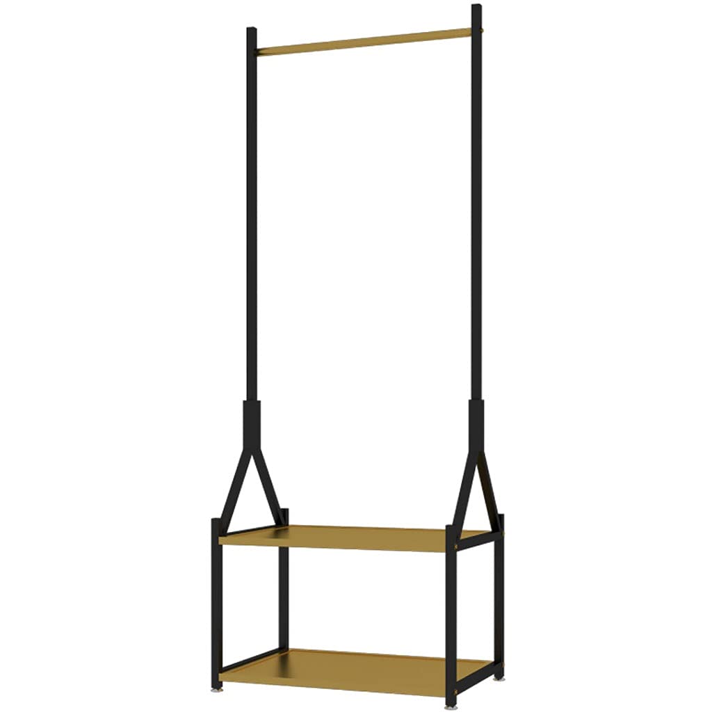 Porte-manteau autoportant 140cm avec étagères de rangement et tringle pour chambre