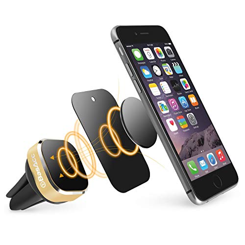 Universal Car Mount Holder, BasAcc Air Vent Magnetic Smartphone Phone Compatible with iPhone X/XS/XS Max/XR/8 Plus/7, Galaxy S10/S10 Plus/S10e/S9 S9+, Secure No Adhesive Residue Easy Installation