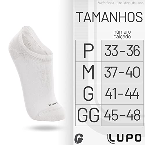 Kit 9 Pares Meia Soquete Lupo Sport Sapatilha Algodão Adulto | 2 Preto - 2 Cinza Mescla Claro - 2 Ro