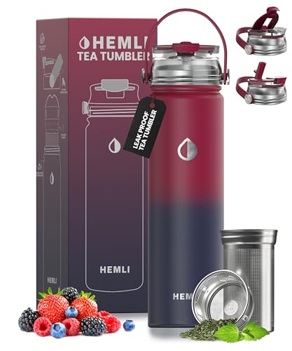 22 oz Insulated Tea Tumbler Bottle with Infuser, Travel Mug
