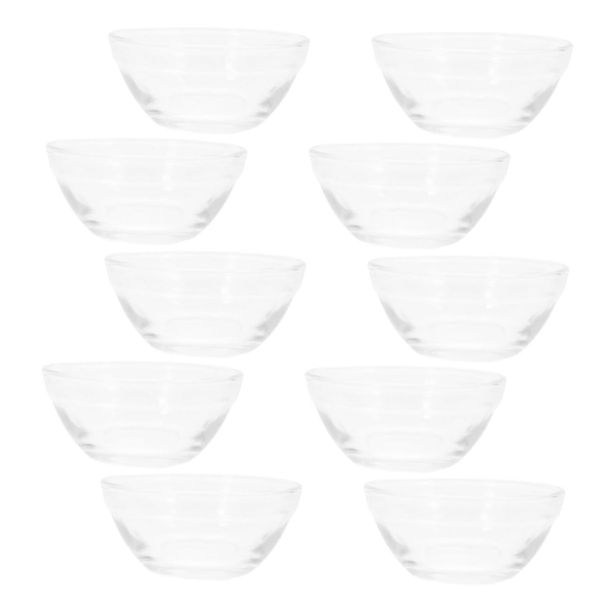 10 pezzi Ciotole in Vetro Trasparente Impilabili per Dessert Salse e Spezie Design Facile da Resistente e Versatile per Servire