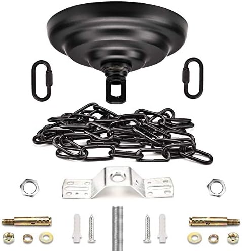 ROJOSER Heavy Duty Canopy Kit and 3.2 feet Pendant Light Fixture Chain for Chandelier or Swag Light Fixtures,Vintage Black