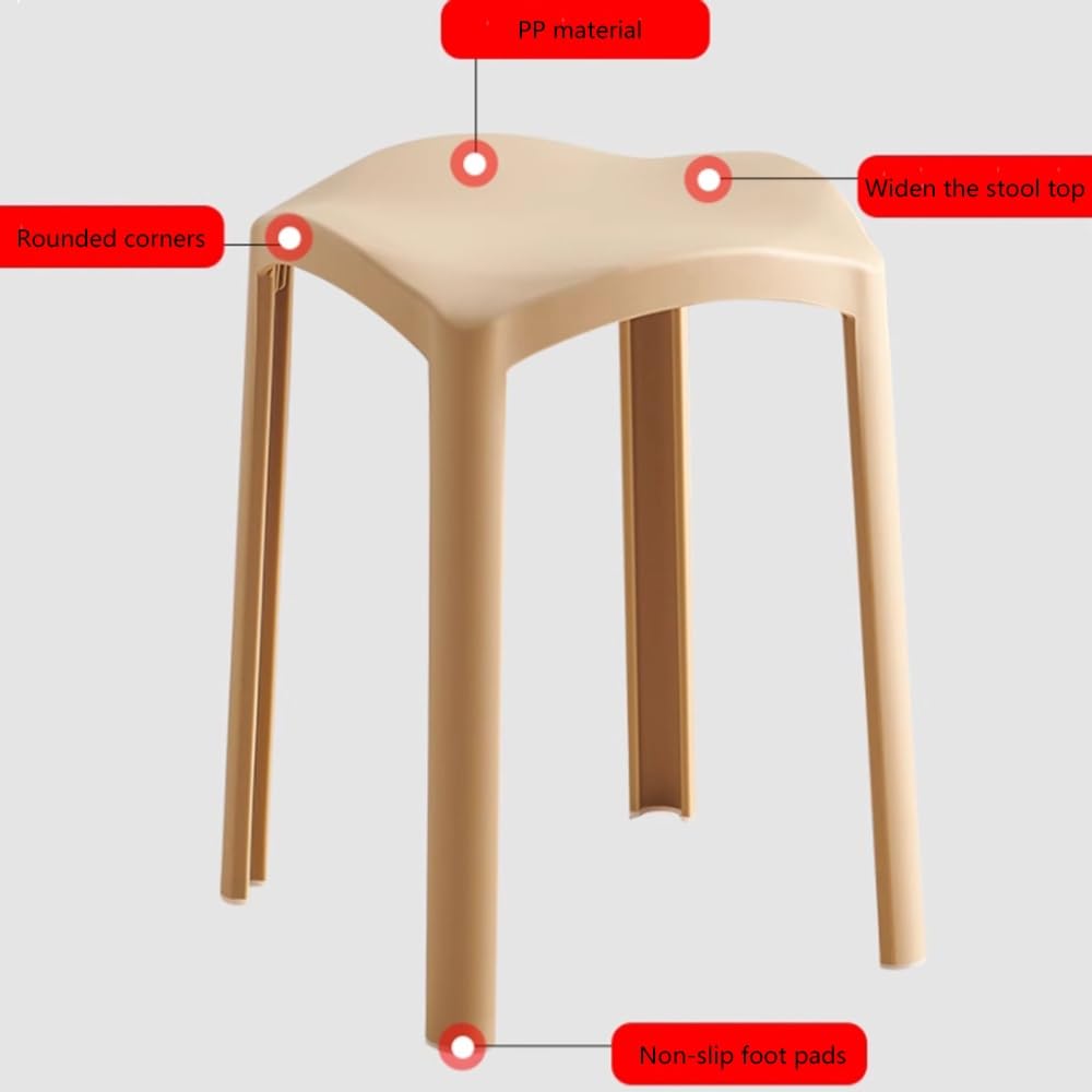 Taburete Plástico 45cm Sillas De Cocina Taburetes Apilables Sillas Terraza