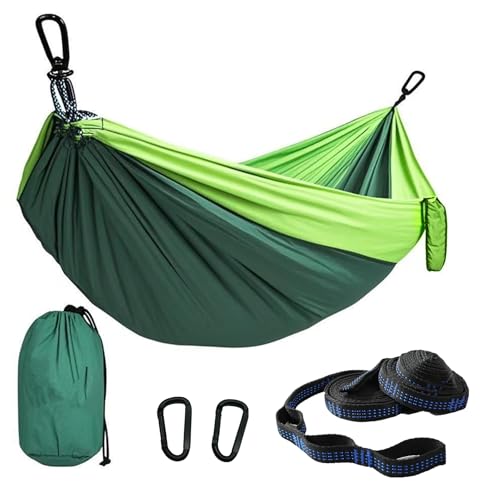 Camping Hammocks, Double & Single Hammock with Tree Straps,Portable Lightweight Parachute Nylon Camping Gear for Outside Hiking Beach Backpack Survival Travel- Up to 400lbs