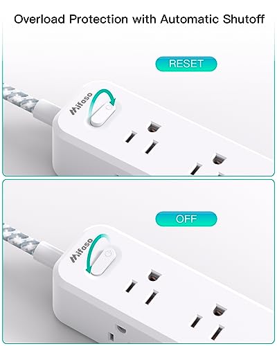 Image of Mifaso Cruise Ship Essentials - Power Strip with USB Ports Compatible with Smartphones (Cable - 08)