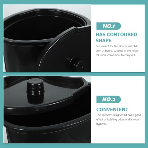 Orinal portátil con tapa para mayores y embarazadas cubo de plástico unisex 3