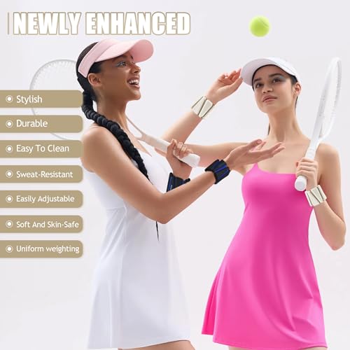 Image of BECOJADDE Ankle Weights for Women Wrist Weights Set of 2 (1 lb /2 lb Each) Adjustable Arm Leg Weight for Womens Men Suitable for Walking Swimming Running Pilates Yoga Gym