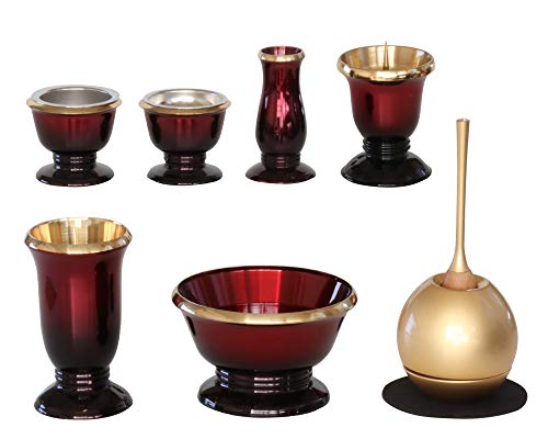 仏具6点+おりんセット 【銀河 ワインレッド 3.0寸 + cherin チェリン 金】GW3-CHG