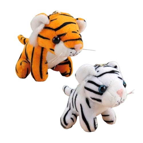 FRCOLOR 2 Piezas Llavero de Peluche Pequeño Colgante Suave Decorativo para Bolsa Diseño Adorable Animal Simulado Regalo y Adultos