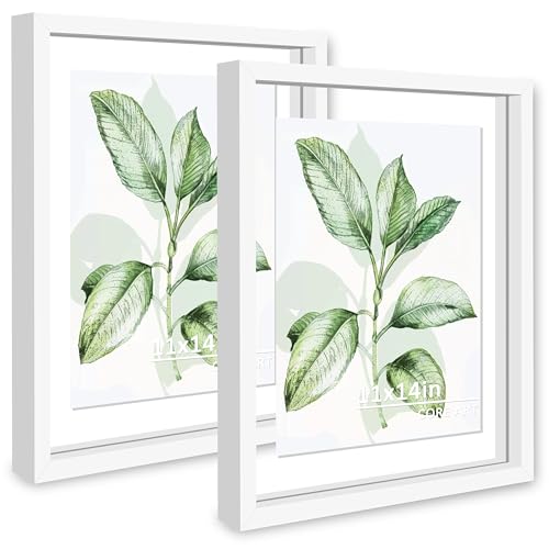 CORE ART 11x14 Floating Picture Frame 2 Pack, White