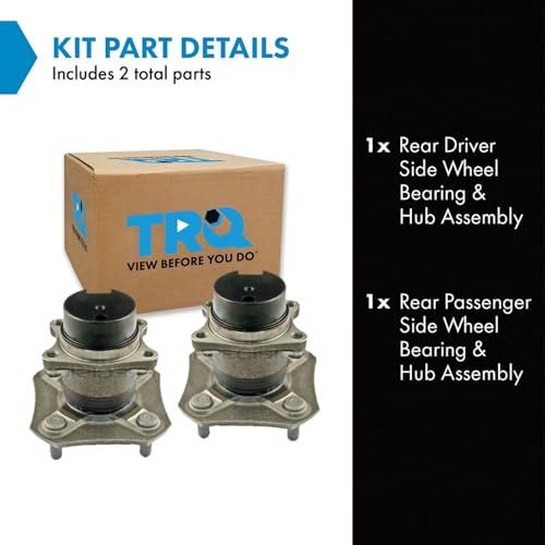 Image of TRQ Rear Left and Right Wheel Bearing and Hub Assembly Set 2 Piece Compatible with 2007-2011 Nissan Versa 4 Wheel ABS 2012 Versa 1.8 S 2012 1.8 SL