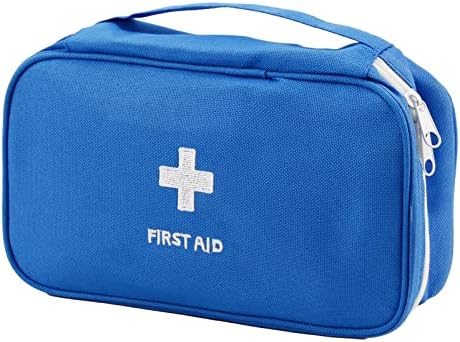 TOPASION Portable Empty First Aid Kit Bag, Travel Medicine Pouch, Small Medical Bag (Blue)