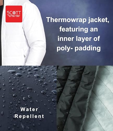 Image of Scott International Winter Jacket for Men Bomber Jacket Mens Nylon Quilted standard length Puffer Jacket Full Sleeve Mens Jacket Monsoon Jackets for Men All Weather Jacket for Men