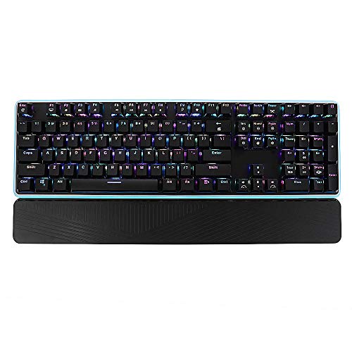 Tastatur Ergonomisches Design RGB-Hintergrundbeleuchtung 108 Seite Mechanische Spiel-Taste Tastatur Handgelenkauflage Abnehmbar Handgelenkstütze Spielertastatur ( Color : Black , Size : Red Switch )