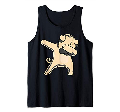Dabbing Dog Pug Dab Funny Gift idea for men women kids cute Camiseta sin Mangas