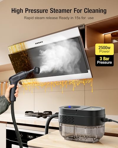 Image of Steam Cleaner for Home 2500W Portable Steam Cleaner for Car,1.69 Quarts Large Capacity Tank, 13PCS Accessories Steamer for Home, kitchens,Camping