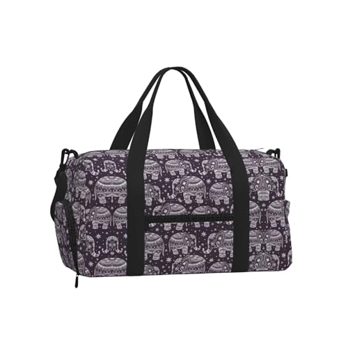 Sac de sport éléphant imprimé chocolat en taille unique pour le camping