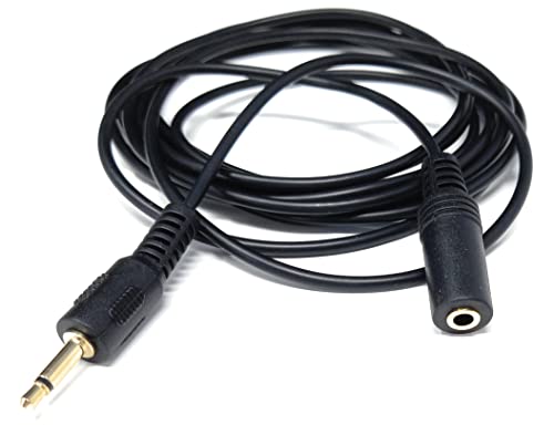 DRUT 3m 3.5mm Mono Jack to 3.5mm Socket Extension Cable Gold Connectors, Male Plug to Female Socket 10ft, Black - Image 2