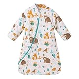 Conception unique : ce sac de gigoteuse pour bébé est doté d'une fermeture à glissière diagonale à double sens pour faciliter l'habillage et le changement des couches ; un col montant protège le cou de votre bébé du froid ; les manches amovibles peuvent être séparées, le transformant en sac de couchage à manches courtes pour s'adapter aux variations de température ; disponible dans une gamme de motifs adorables, à la fois mignons et décontractés. La jupe est scientifiquement élargie de 20 % pour