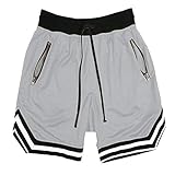 Rela Bota Men's Workout Training Shorts Active Running Athletic Sweatpants Joggers with Zipper Pocket Grey L