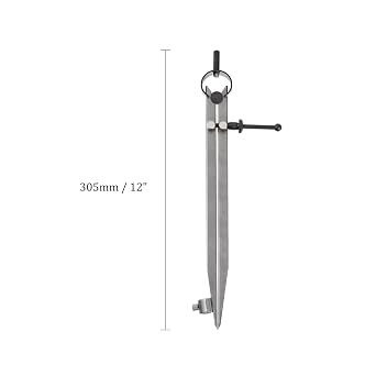 Spring Joint Caliper - [10 Inch] Carbon Steel Spring Divider Caliper with Pencil Holder for Metalworking Drawing Use, Hardened Points
