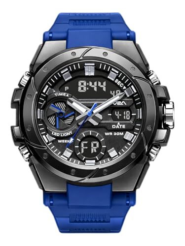 Image of V2A Styrke 5120 Analog Digital Watch for Men | Hybrid Multi Display Dial | Alarm Stopwatch Day Date 12 /24 Hr | TPU Strap | 30M Water Resistant | Gift for Mens