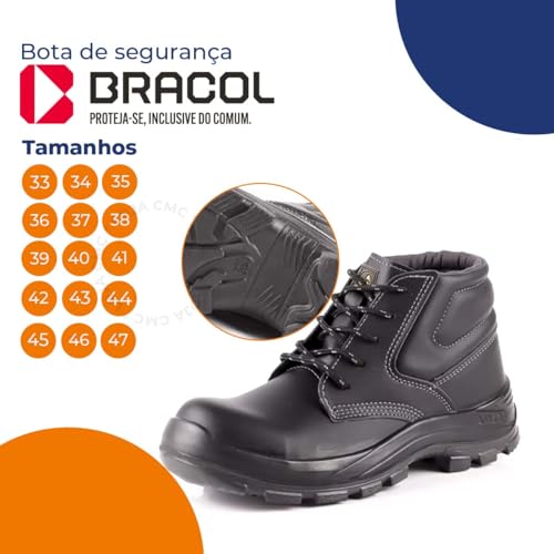 Bota Tenis Botina Trabalho Amarrar Bracol Baa Bico Composite (4018BAAM1600EL, Clássico, 40)