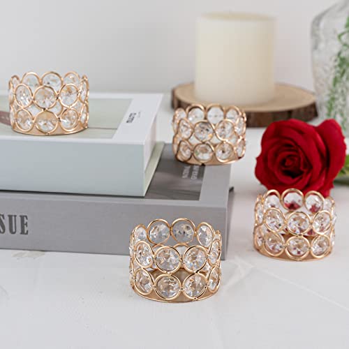 Vincigant V-TEA LIGHT CANDLE HOLDERS Pack Of 12 Gold Crystal Tea Light Candle Holders thumb #8