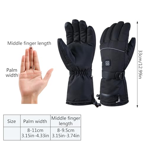 Guantes de invierno impermeables con batería recargable térmica 5