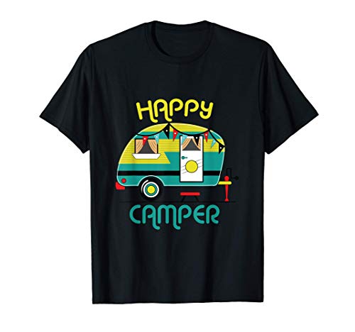 Happy Camper Summer Road Trip Vacation Glamping Camping Gift Maglietta