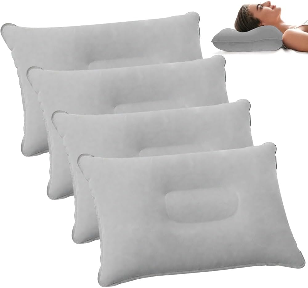 YWKJDDM Inflatable Pillows for Camping, 4Pcs Outdoor Travel Pillow, Portable Compressible Pillow, Ultralight Inflatable Pillow for Traveling Hiking Office Fishing(Gray) YWKJDDM Inflatable Pillows for Camping, 4Pcs Outdoor Travel Pillow, Portable Compressible Pillow, Ultralight Inflatable Pillow for Traveling Hiking Office Fishing(Gray)