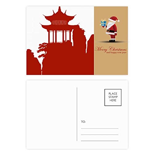 Lot de 20 cartes postales Père Noël en porcelaine pour voeux