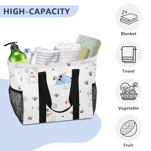 STAYTOP Cute Dog Large Beach Bags for Women & Men,Waterproof Sandproof Beach Tote Swim Pool Bag for Pool Gym Grocery Travel4