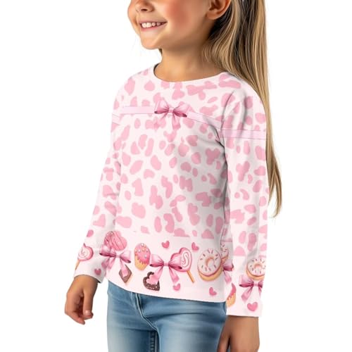Girls Tops Size 3-16 Long Sleeve Shirts Kids Cute Athletic Top for Girls Crew Neck Tees Comfy Blouse for Casual4