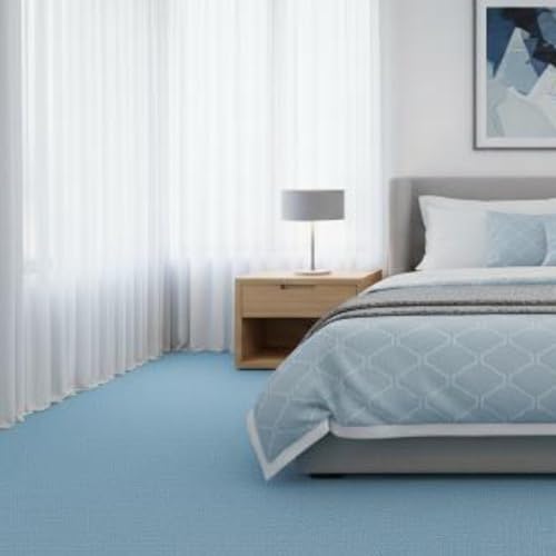 Image of FC Texture-2-Sky-Blue Carpet Luxurious Feel Floring for Residential, Commercial Office & Home and Sound Absorbing Durable Easy Clean Low Maintenance for High Traffic Areas